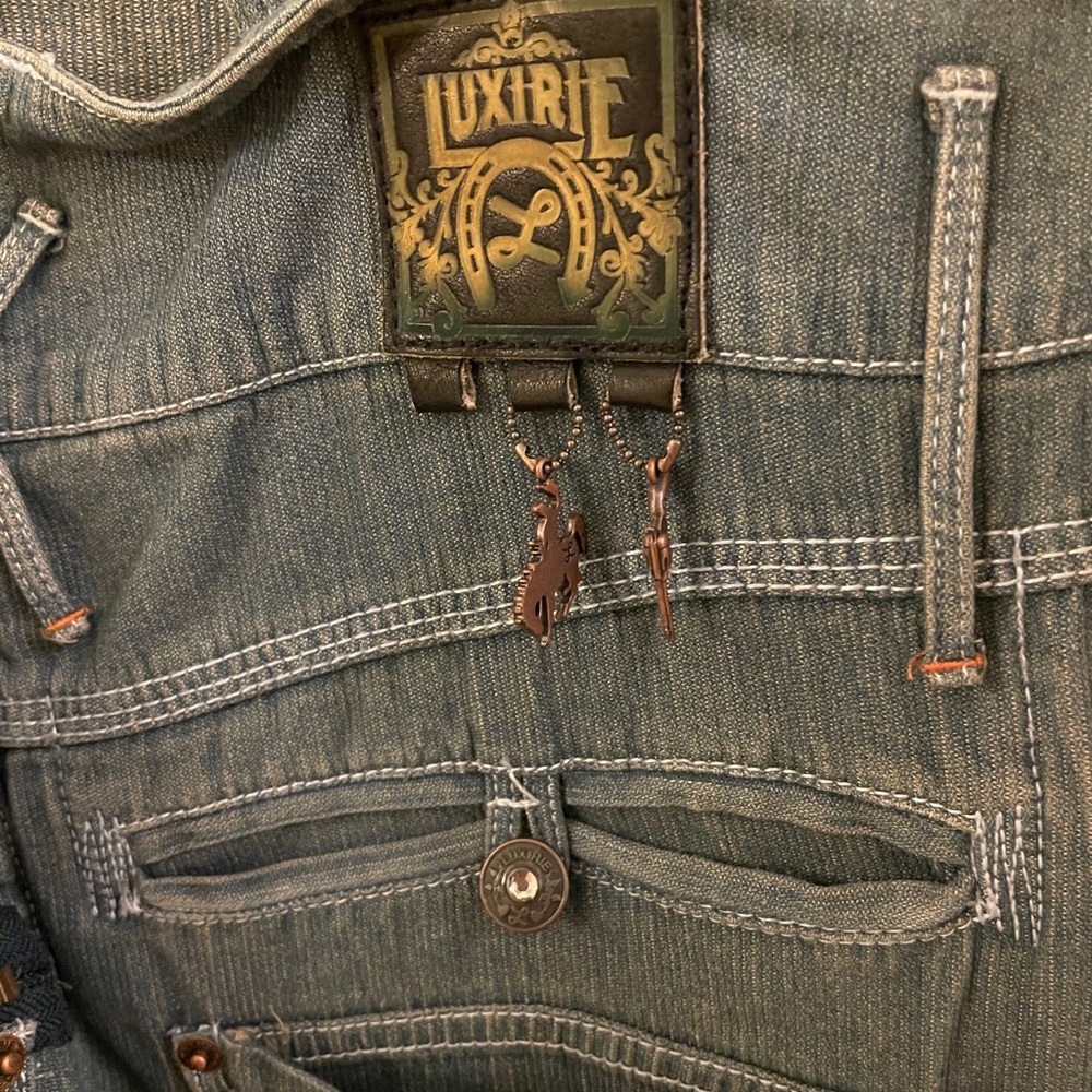 🎉HOST PICK🎉 RARE Luxirie by LRG Jeweled Overalls - Picture 3 of 16